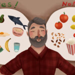 man considering foods to eat after his dental implant for dental implant aftercare