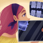 woman getting dental x-rays